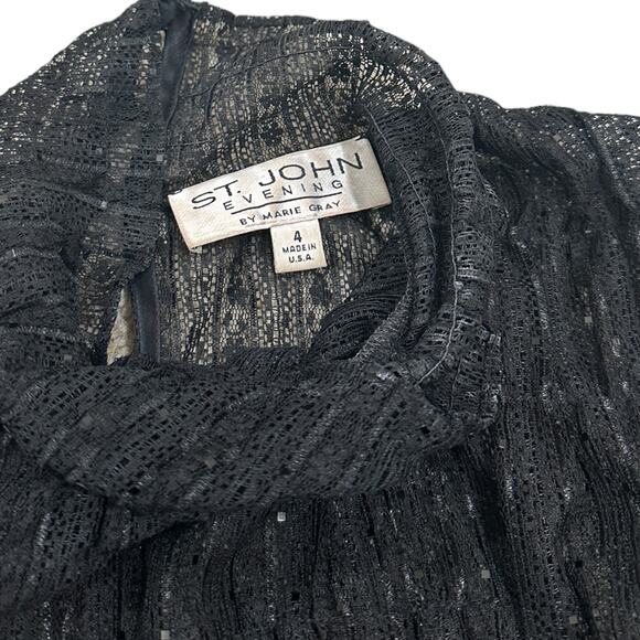 Vintage St. John Evening Lace Mock Neck Blouse - Picture 7 of 8